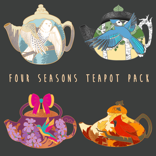 Four Seasons Teapot Enamel Pin Set