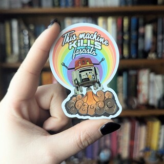 NEW! this machine kills fascists sticker