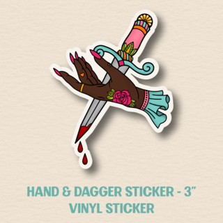 The Hand & Dagger Sticker - Dark - 3"