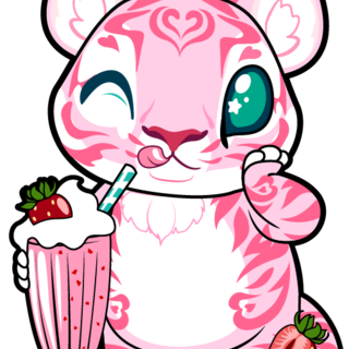 Strawberry Milkshake Tiger Pin