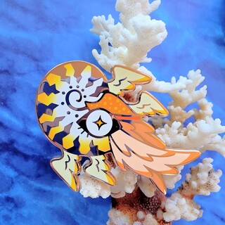 Star Gazing Nautilus | 2.3 inch Angelic Nautilus Enamel Pin