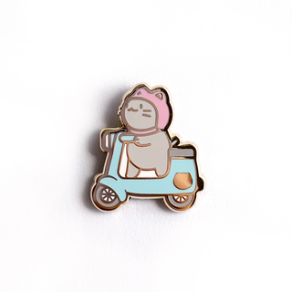 Scootering Kitty Mini Enamel Pin