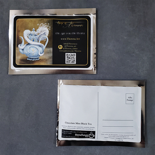 Custom tea postcard - tea dragon