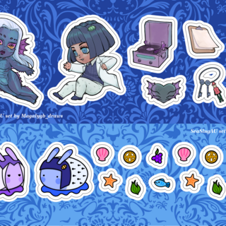 Sticker Sheet: SeaSlugAU + SeaMonsterAU