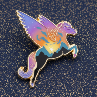 Sunset Pegasus Enamel Pin