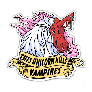 "This Unicorn Kills Vampires" Sticker