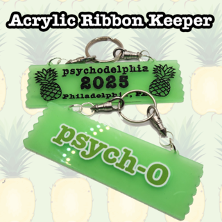 Acrylic keychain Badge Ribbon Keeper 4"