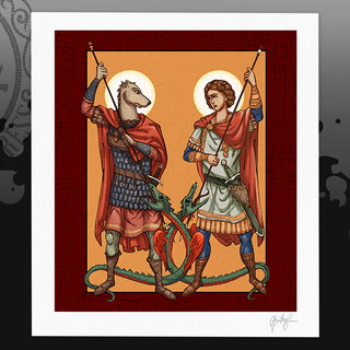 *Print of Saint George & Saint Christopher (Unsigned)