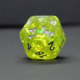 Feywild's Echo Dice Set - Yellow with Silver Numbering