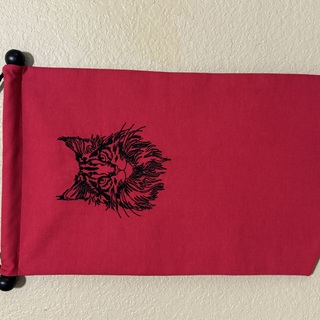 Red & Black Maine Coon pin banner