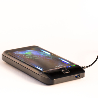 Wireless charger box with UV sanitizing