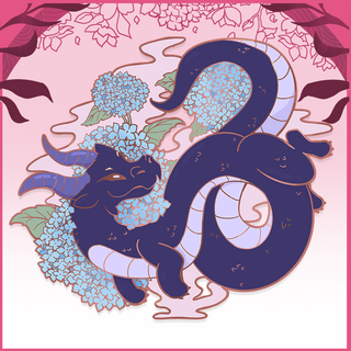 Hydrangea Dragon Pin