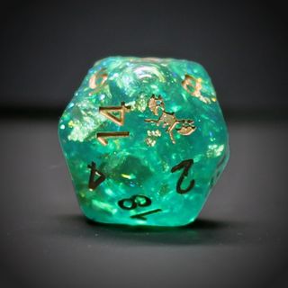 Fey Lord's Boon Dice Set - Green with Gold Numbering