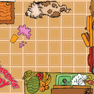 Garbage Day Neoprene Kitchen Playmat (8 X 11 Inches)