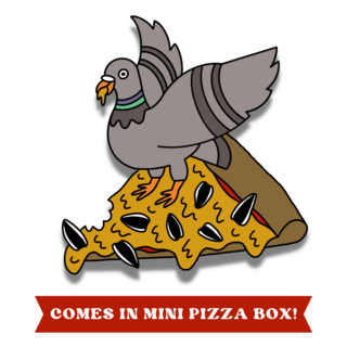 Pigeon Party Pizza Pin