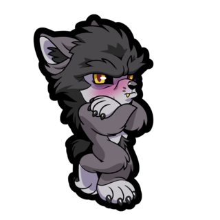 Bashful Wolf Vinyl Sticker