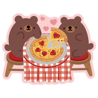 Pizza Date Vinyl Sticker