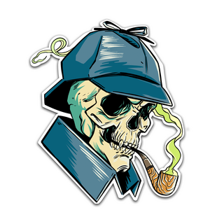 Skeleton Detective Sticker