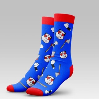 BLUE & RED PATTERN SOCKS