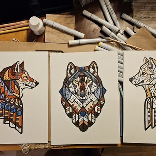 Original Painting - Gray Wolf