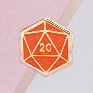 Orange Dice Mini Pin