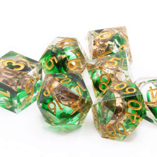 Magic Ring Dice Set (Gold With Green)