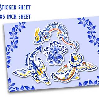 Porcelain Dragon Sticker Sheet