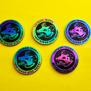 Eat Bread Play Dead Opossum Pin (Rainbow)