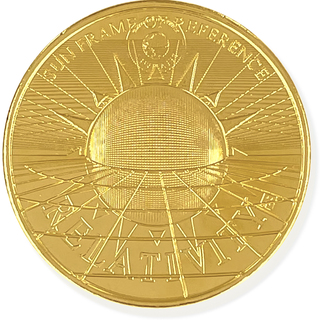 One (1) 24K Gold Vermeil Relativity Coin