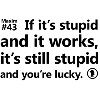 Maxim 43, Stupid/Lucky shirt