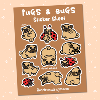 Pug Sticker Sheet