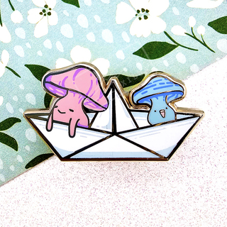 "Paper Boat Shroomies" Enamel Pin