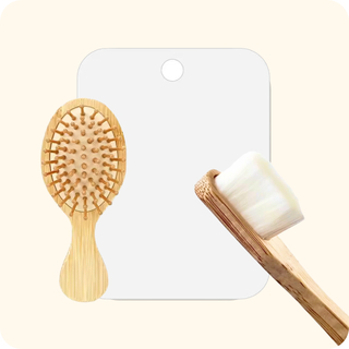All Three: Hair Brush, Toothbrush & Shower Mirror