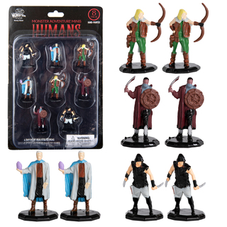 Monster Humans Hand Painted Mini Figures Set of 8