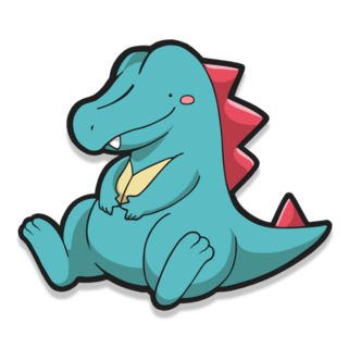 Blue crocodile sticker