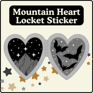 Mountain Heart Locket Sticker