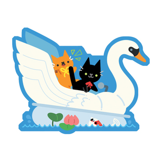 Tipsy Swan Boat Vinyl Sticker