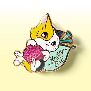 Enamel Pin Knitty Cat