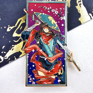 "Sakura Samurai" Enamel Pin (𝗠𝗶𝗱𝗻𝗶𝗴𝗵𝘁 𝗩𝗮𝗿𝗶𝗮𝗻𝘁)