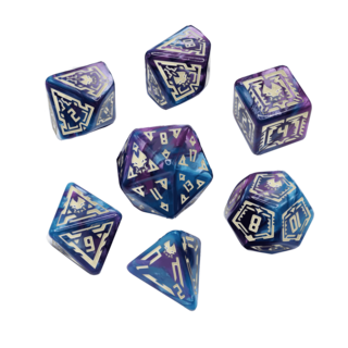 7 Dice Set  - Synaptick Shock - Soft Edged Resin