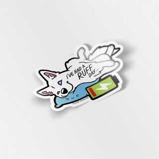 Vinyl Sticker "I've Had a Ruff Day" Husky