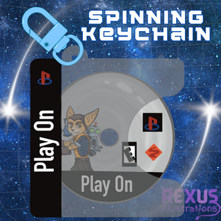 Ratchet and Clank 2.5"x2.3" Spinning Disc Acrylic Keychain