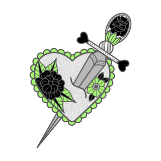 Dagger & Heart Pin - Agender