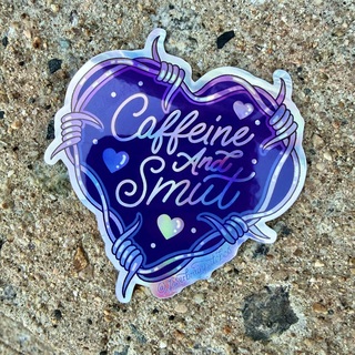 STICKER- caffeine and Smut heart