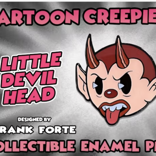 Cartoon Creepies Little Devil Head 1.5" Soft Enamel pin