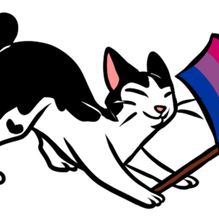 Bi flag cat pin