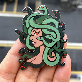 Tan Medusa 2" pin
