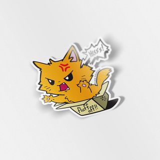 Vinyl Sticker Fluff Off (Turkish Angora Cat)