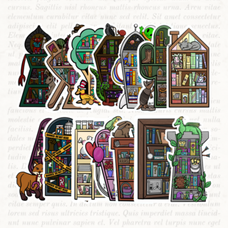 Bookcase Sticker Set