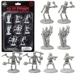 Monster Skeletons Paintable Mini Figures Set of 8